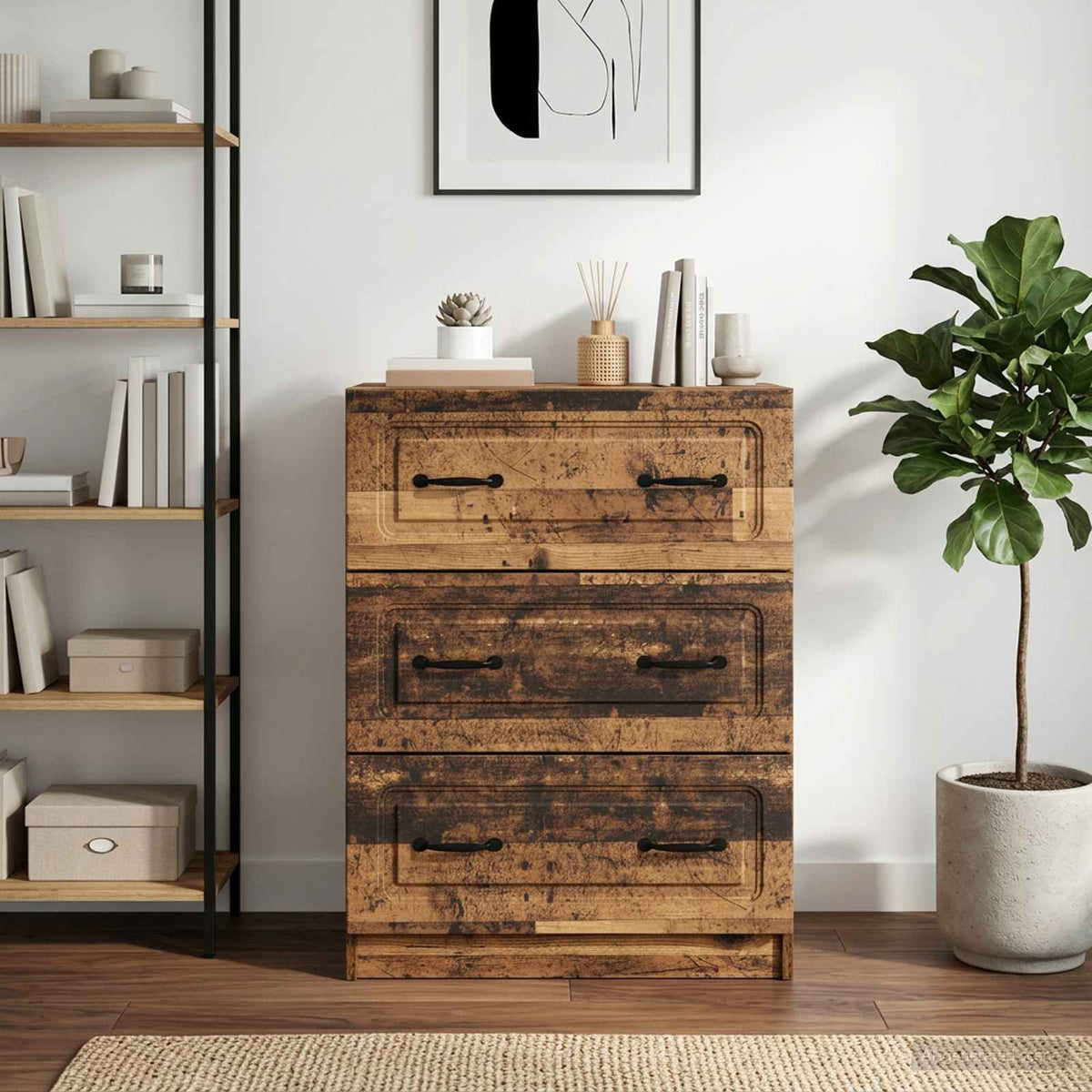 Ladenkast Oud hout 66 x 34,5 x 87 cm Bewerkt hout is nu te koop bij PeponiXL, paradijselijk wonen!