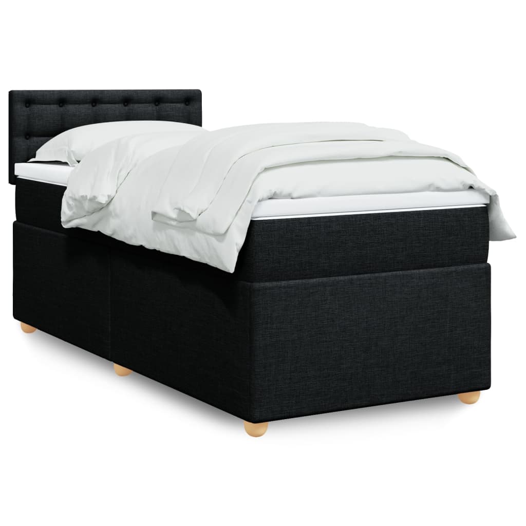 Boxspring met matras stof zwart 80x200 cm is nu te koop bij PeponiXL, paradijselijk wonen!