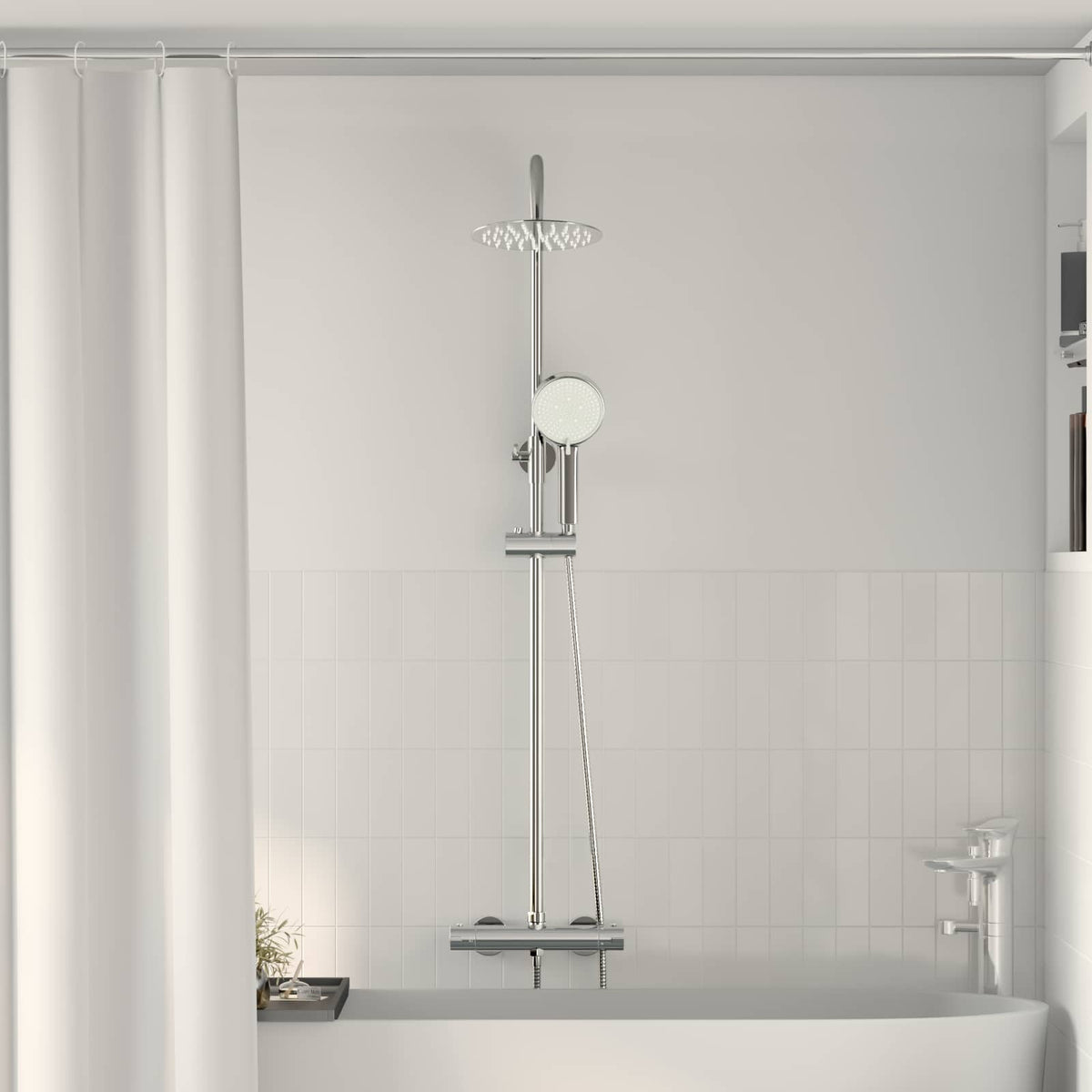 Thermostatisch Douchesysteem Set Chroom 27 x 43,5 x 83 cm is nu te koop bij PeponiXL, paradijselijk wonen!