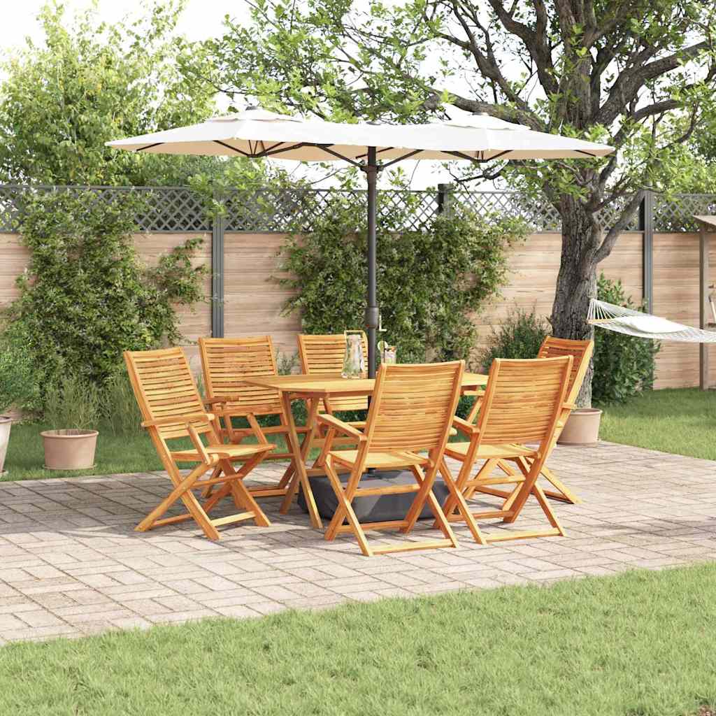 Tuin eettafelset 7 pcs Bruin Massief Acaciahout is nu te koop bij PeponiXL, paradijselijk wonen!