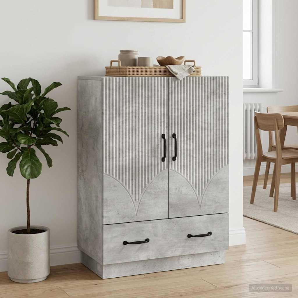 Dressoir met lade Betongrijs 66 x 34,5 x 92 cm Bewerkt hout is nu te koop bij PeponiXL, paradijselijk wonen!