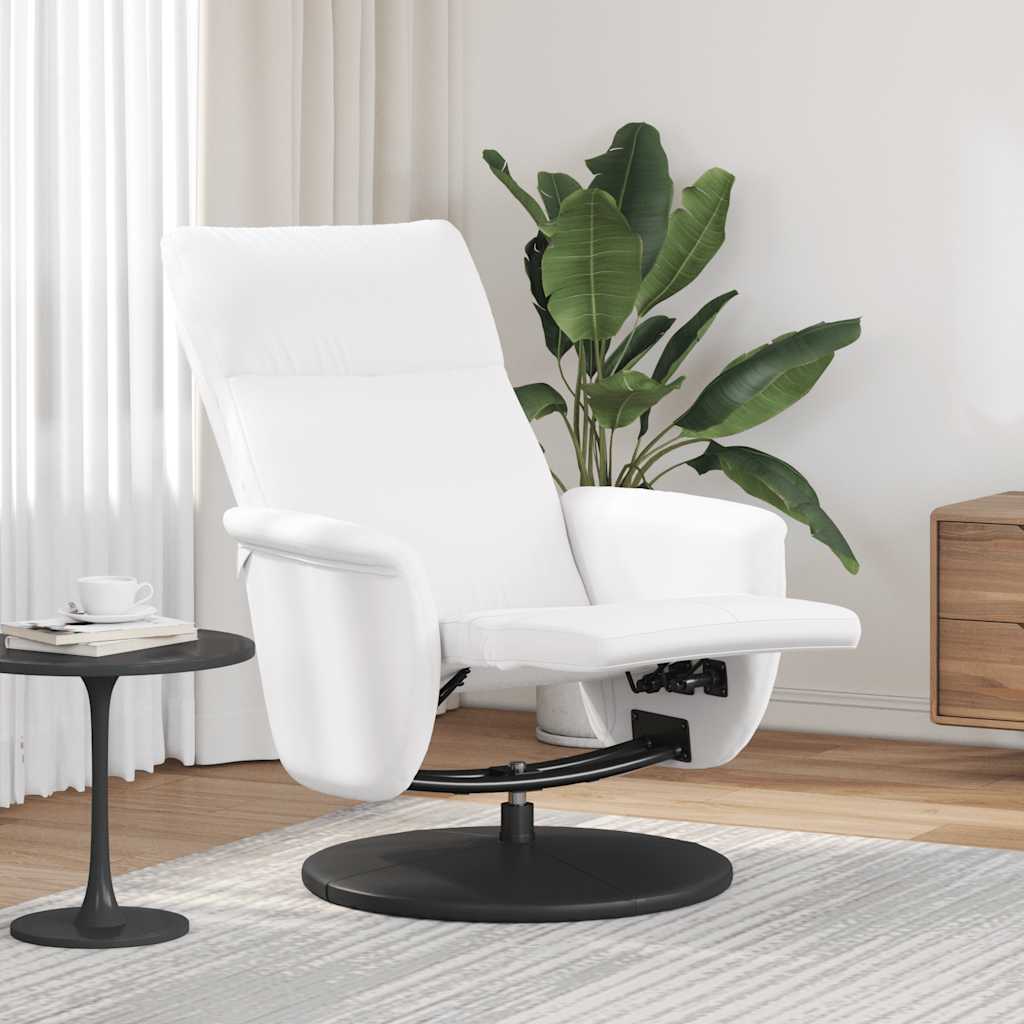Fauteuil verstelbaar met voetensteun kunstleer wit is nu te koop bij PeponiXL, paradijselijk wonen!