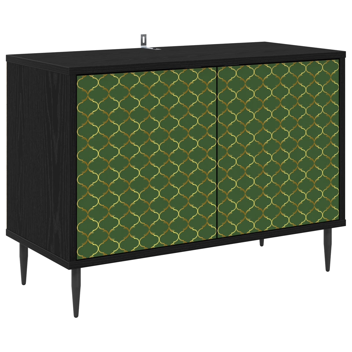 Tv-meubel GELEEN 69 x 33 x 50,5 cm Zwart eiken Bewerkt hout is nu te koop bij PeponiXL, paradijselijk wonen!