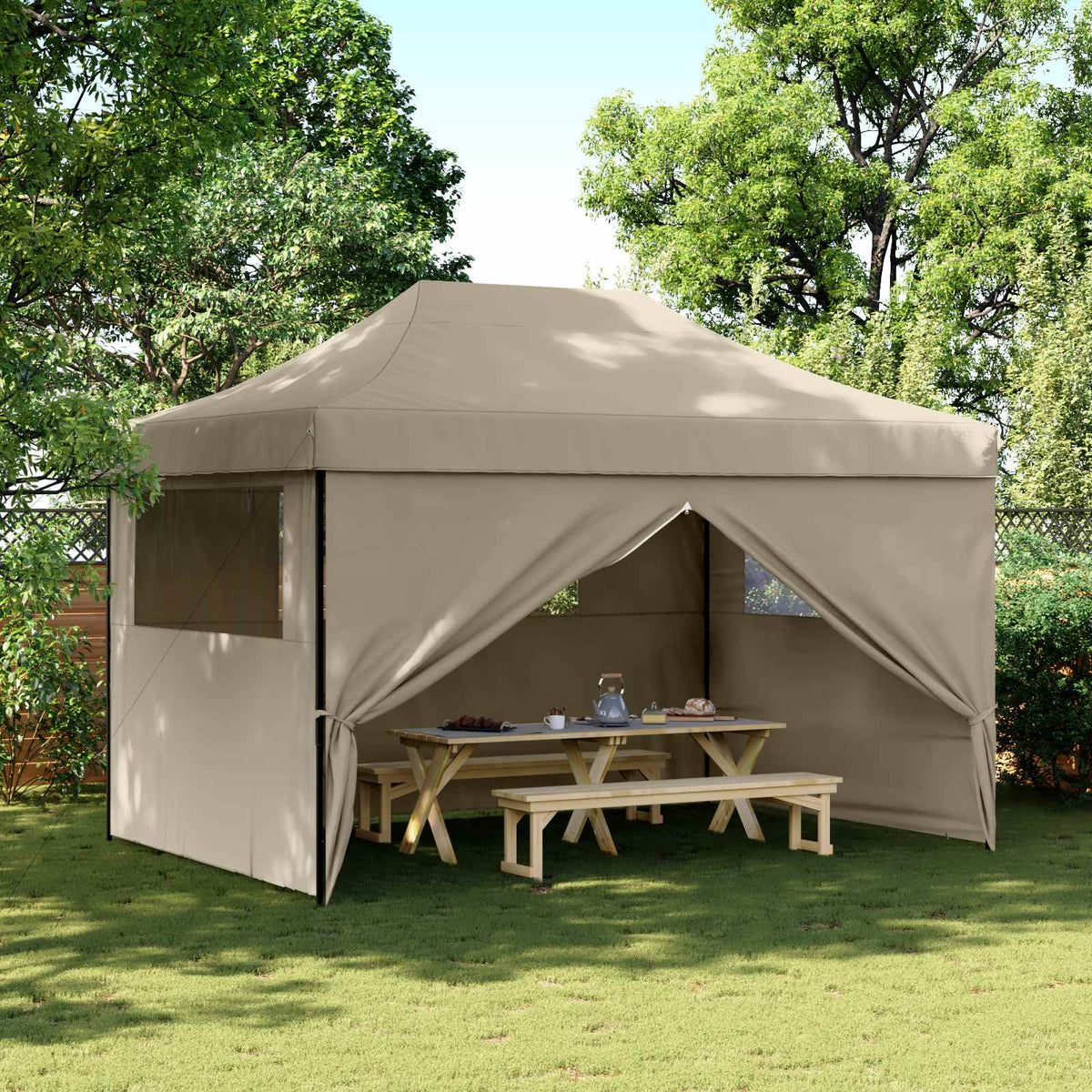 Partytent Taupe 279 x 410 x 315 cm Oxford Stof is nu te koop bij PeponiXL, paradijselijk wonen!