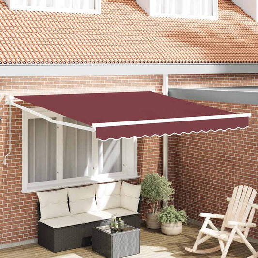 Luifel handmatig uittrekbaar 300x250 cm bordeauxrood is nu te koop bij PeponiXL, paradijselijk wonen!