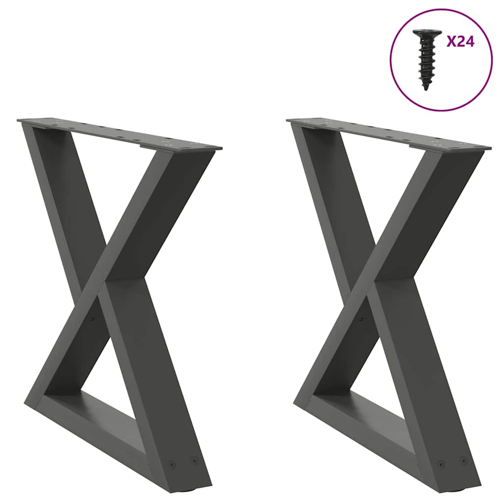 Salontafelpoten 2 st 50x(42-43,3) cm staal antraciet is nu te koop bij PeponiXL, paradijselijk wonen!