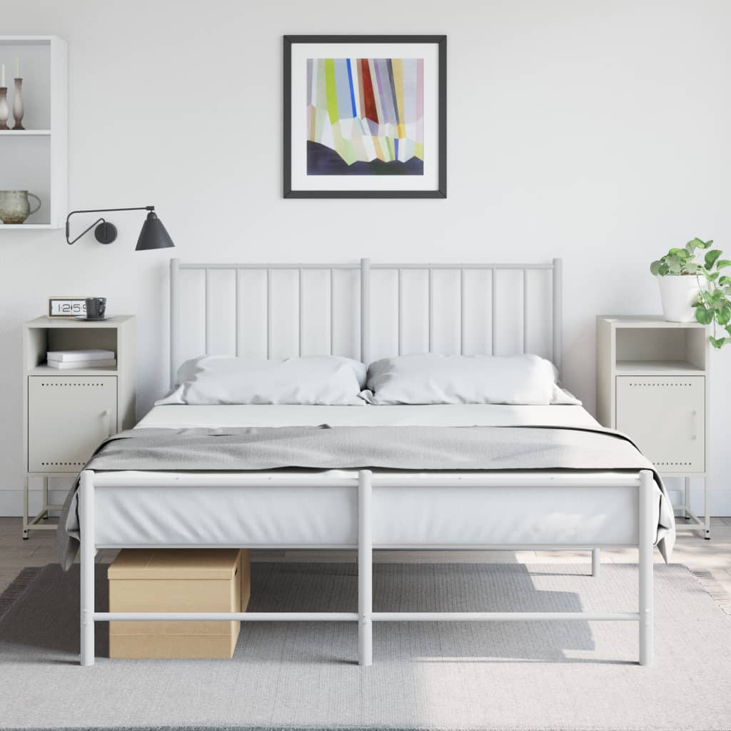 Nachtkastjes 2 st 36x39x78 cm staal wit is nu te koop bij PeponiXL, paradijselijk wonen!
