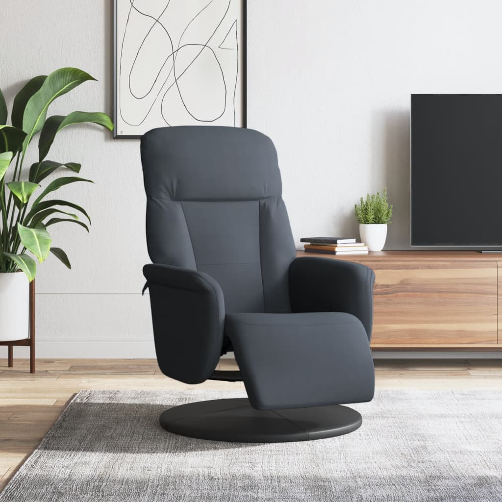 Fauteuil met voetensteun verstelbaar fluweel donkergrijs is nu te koop bij PeponiXL, paradijselijk wonen!