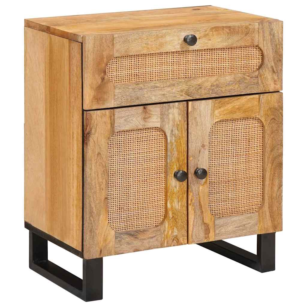 Nachtkastje met lade Naturel 50 x 33 x 60 cm Massief Mango Hout is nu te koop bij PeponiXL, paradijselijk wonen!