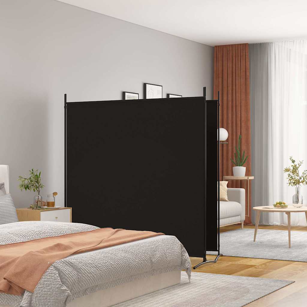 Kamerscherm met 2 panelen 348x180 cm stof zwart is nu te koop bij PeponiXL, paradijselijk wonen!