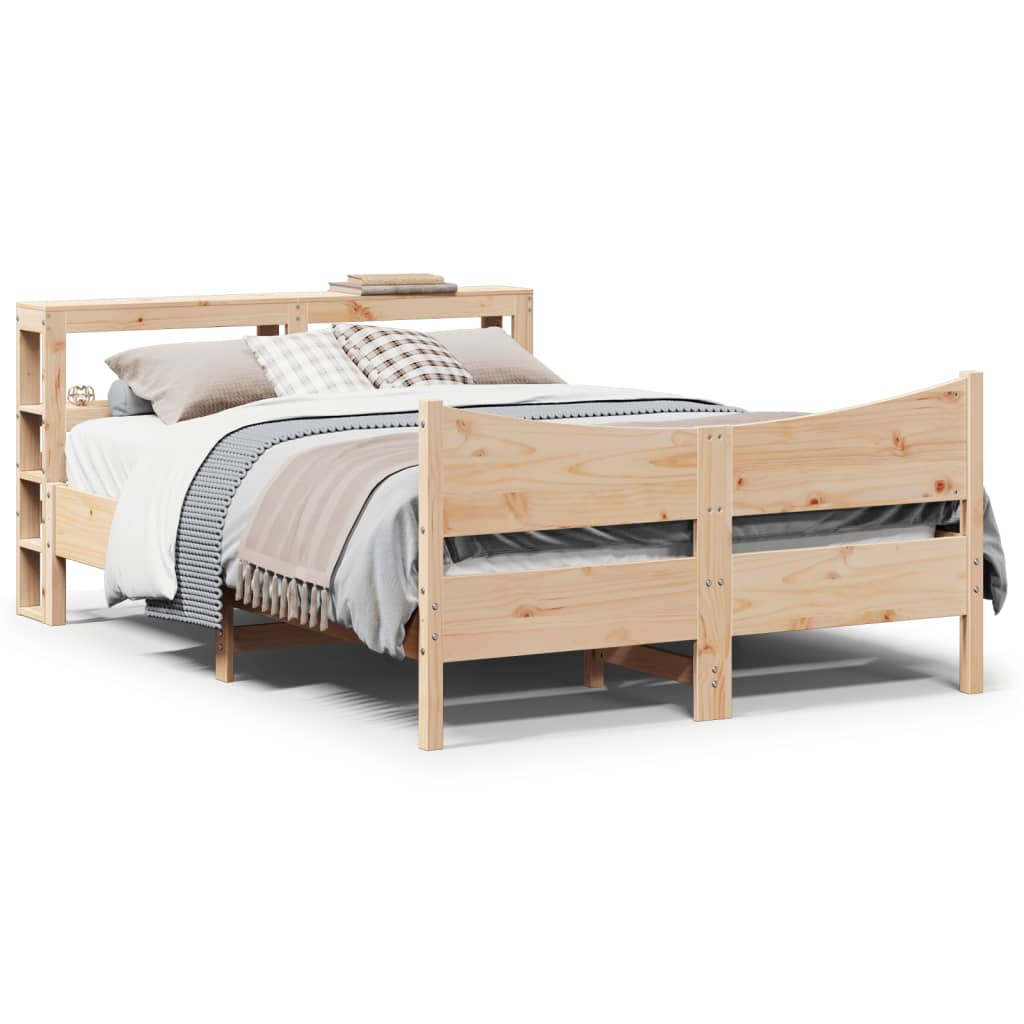 Bedframe met hoofdbord massief grenenhout 140x190 cm is nu te koop bij PeponiXL, paradijselijk wonen!