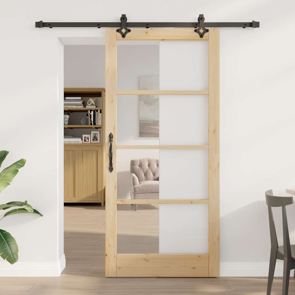 Schuifdeur ORKDAL Natuurlijk en Zwart 93 x 202 cm is nu te koop bij PeponiXL, paradijselijk wonen!
