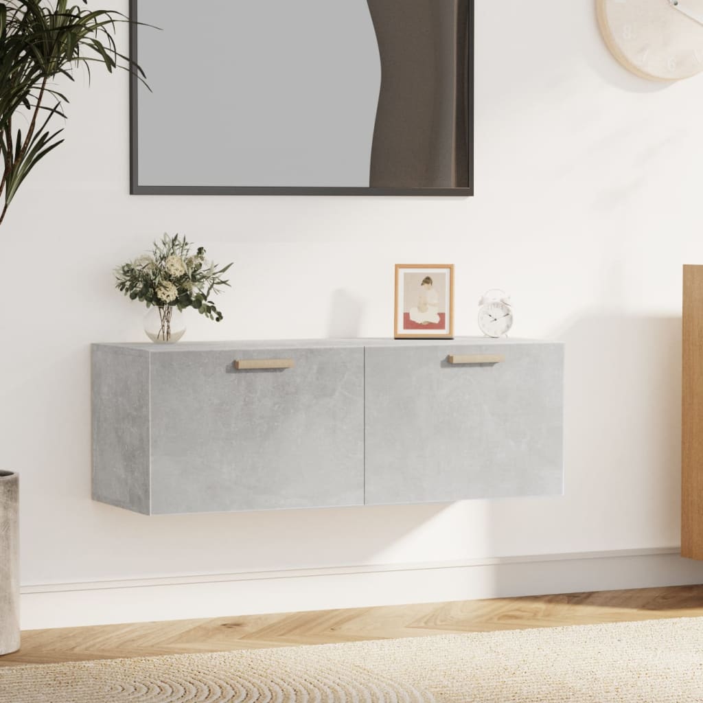 Wandkast 100x36,5x35 cm bewerkt hout grijs is nu te koop bij PeponiXL, paradijselijk wonen!