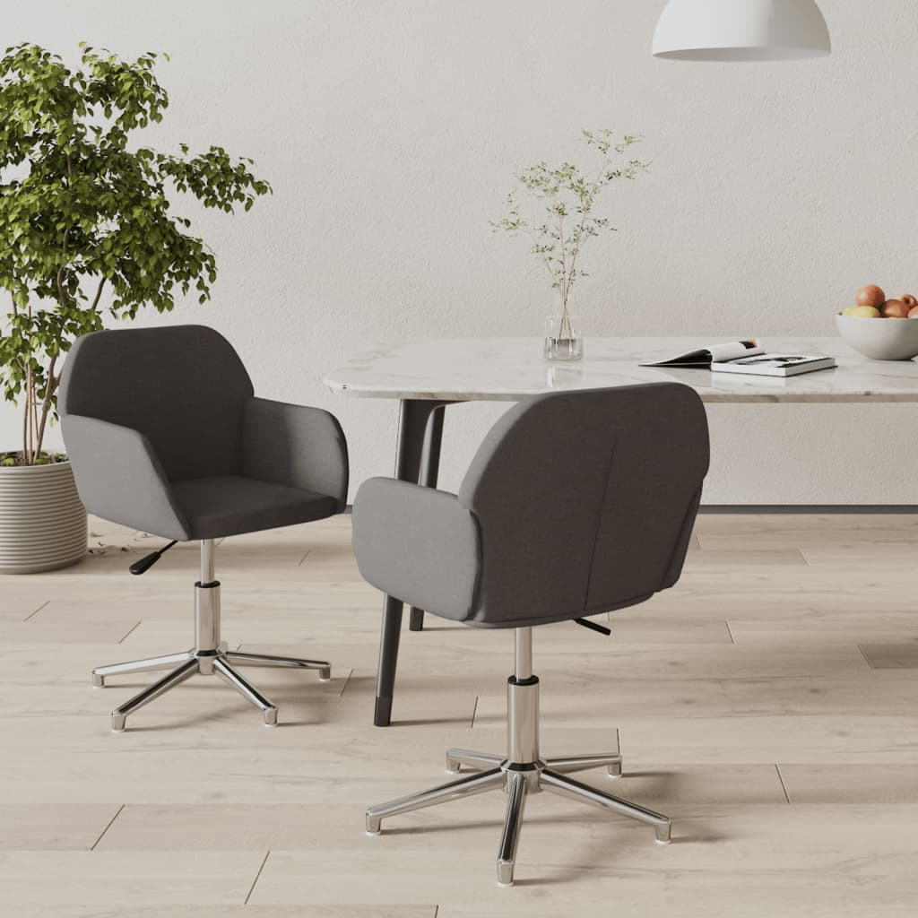 Eetkamerstoelen draaibaar 2 st stof donkergrijs is nu te koop bij PeponiXL, paradijselijk wonen!