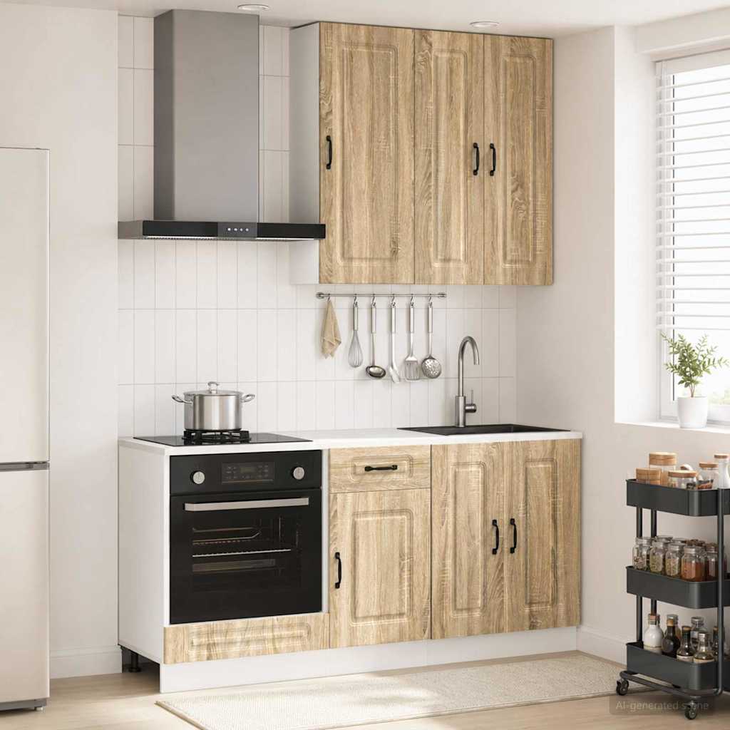 Keukenblok KALMAR 5 pcs Sonoma Eiken Bewerkt hout is nu te koop bij PeponiXL, paradijselijk wonen!