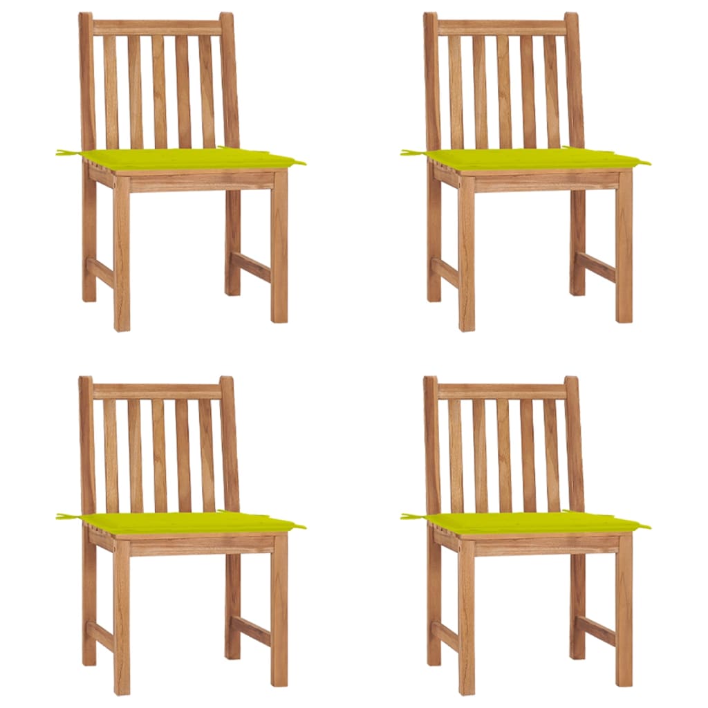 Tuinstoelen 4 st met kussens massief teakhout is nu te koop bij PeponiXL, paradijselijk wonen!