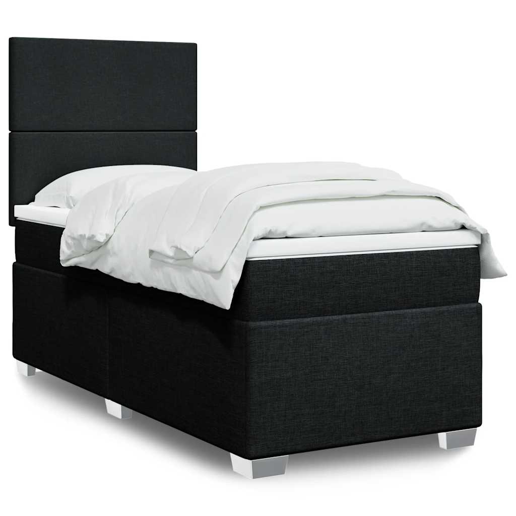 Boxspring met matras stof zwart 90x190 cm is nu te koop bij PeponiXL, paradijselijk wonen!