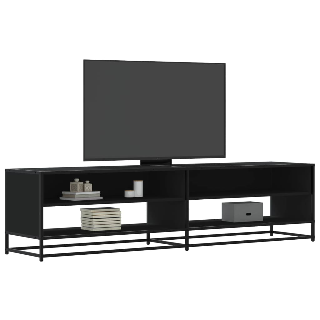 Tv-meubel 180,5x40x46 cm bewerkt hout zwart is nu te koop bij PeponiXL, paradijselijk wonen!