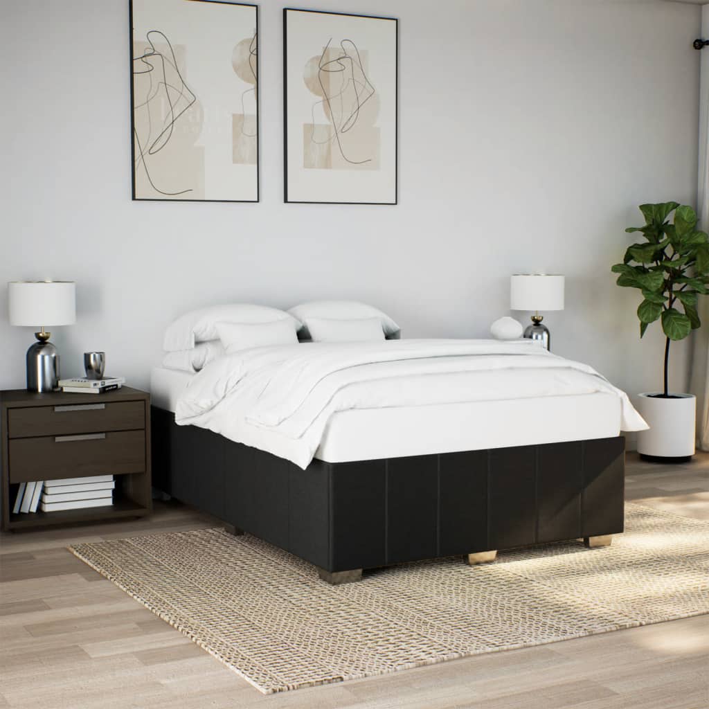 Bedframe zonder matras stof zwart 140x190 cm is nu te koop bij PeponiXL, paradijselijk wonen!