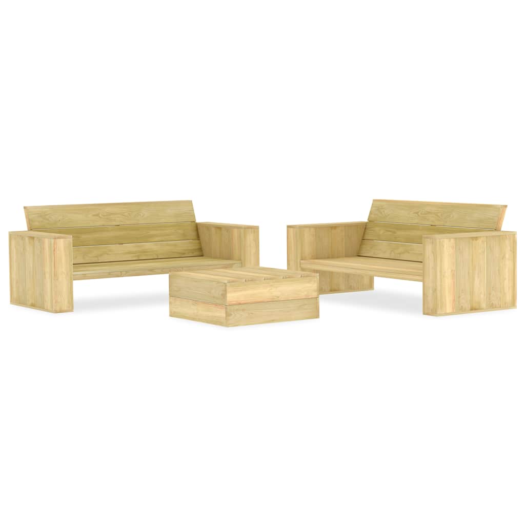 3-delige Loungeset geïmpregneerd grenenhout is nu te koop bij PeponiXL, paradijselijk wonen!