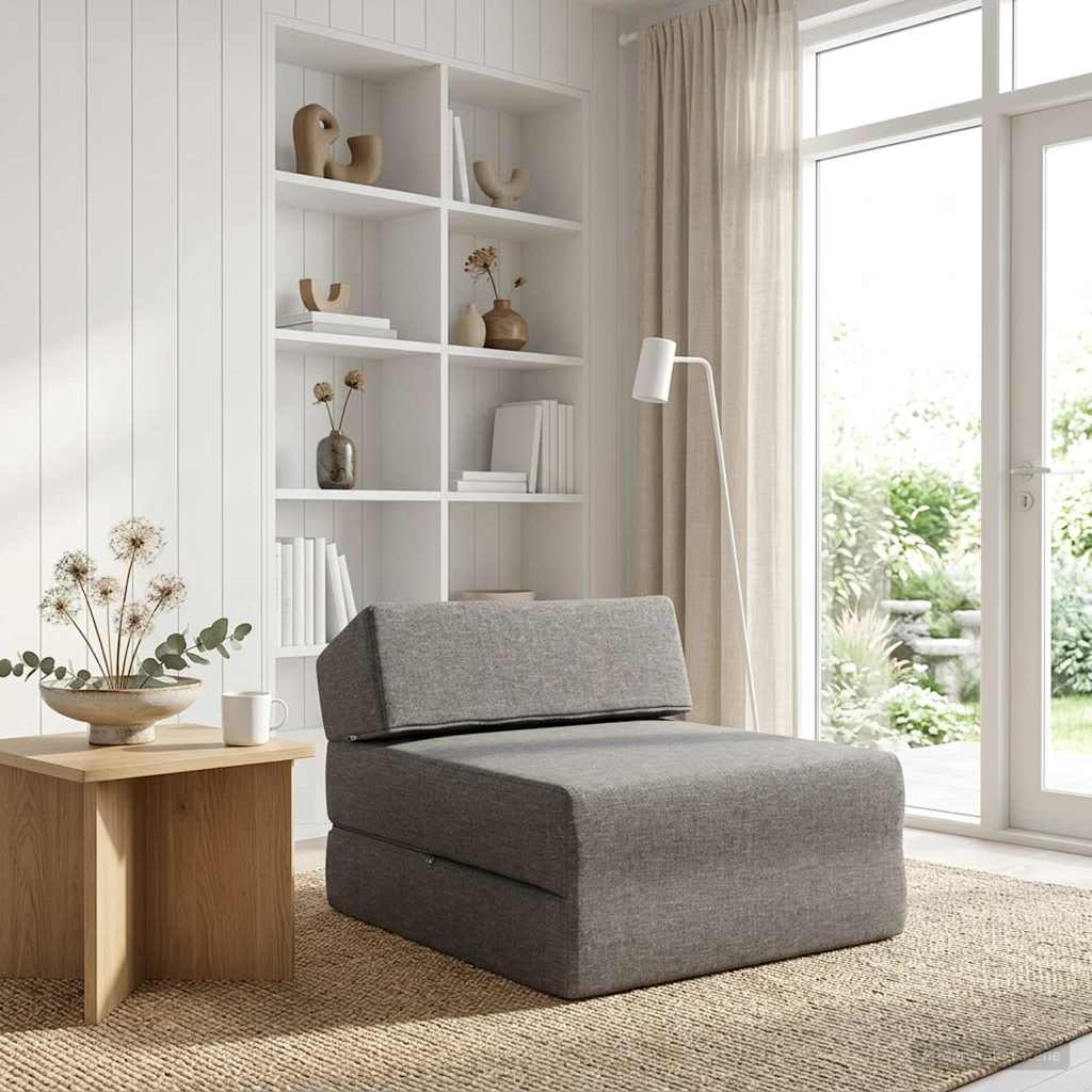 Vouwbare Bankbed Lichtgrijs 60 x 70 x 41 cm Stof is nu te koop bij PeponiXL, paradijselijk wonen!