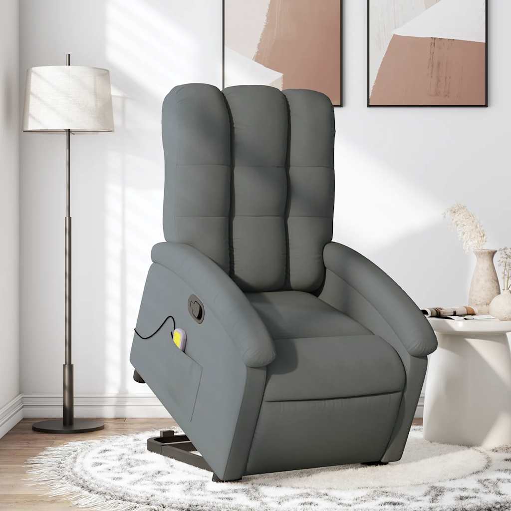 Sta-op-massagestoel verstelbaar stof donkergrijs is nu te koop bij PeponiXL, paradijselijk wonen!