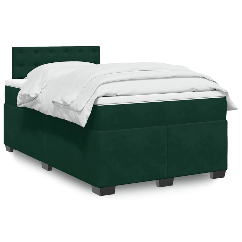 Boxspring met matras fluweel donkergroen 140x190 cm is nu te koop bij PeponiXL, paradijselijk wonen!