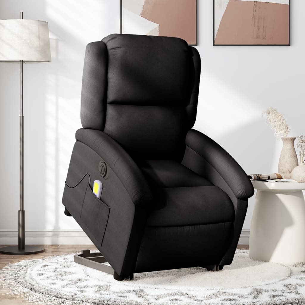 Sta-op-massagestoel elektrisch verstelbaar stof zwart is nu te koop bij PeponiXL, paradijselijk wonen!