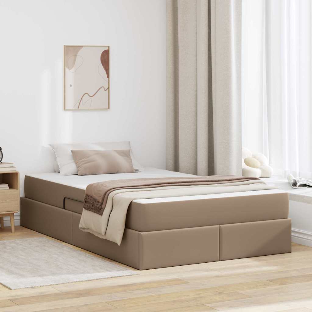 Opslag bed met matras met matras 2 pcs Cappuccino Leer is nu te koop bij PeponiXL, paradijselijk wonen!