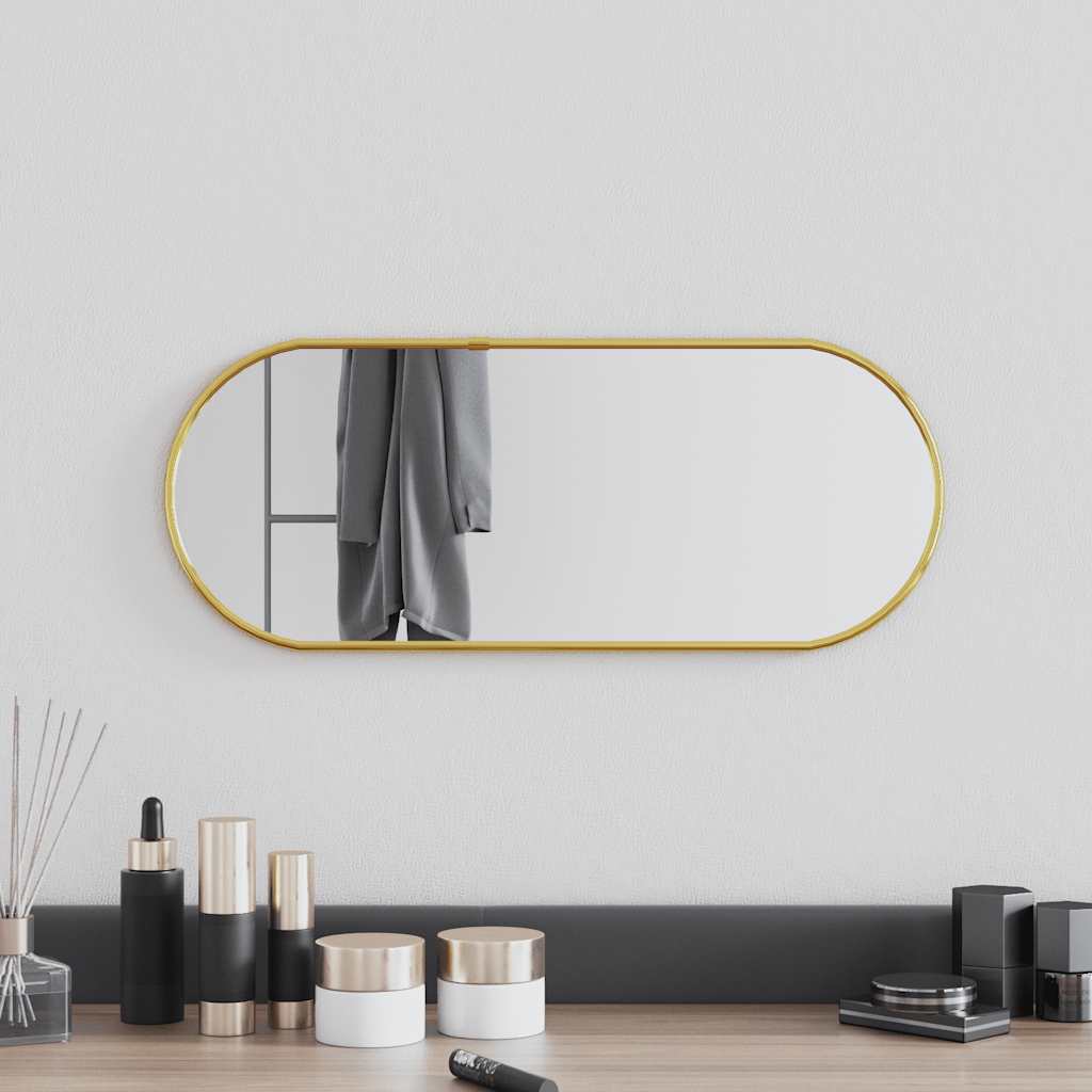 Wandspiegel 50x20 cm ovaal goudkleurig is nu te koop bij PeponiXL, paradijselijk wonen!