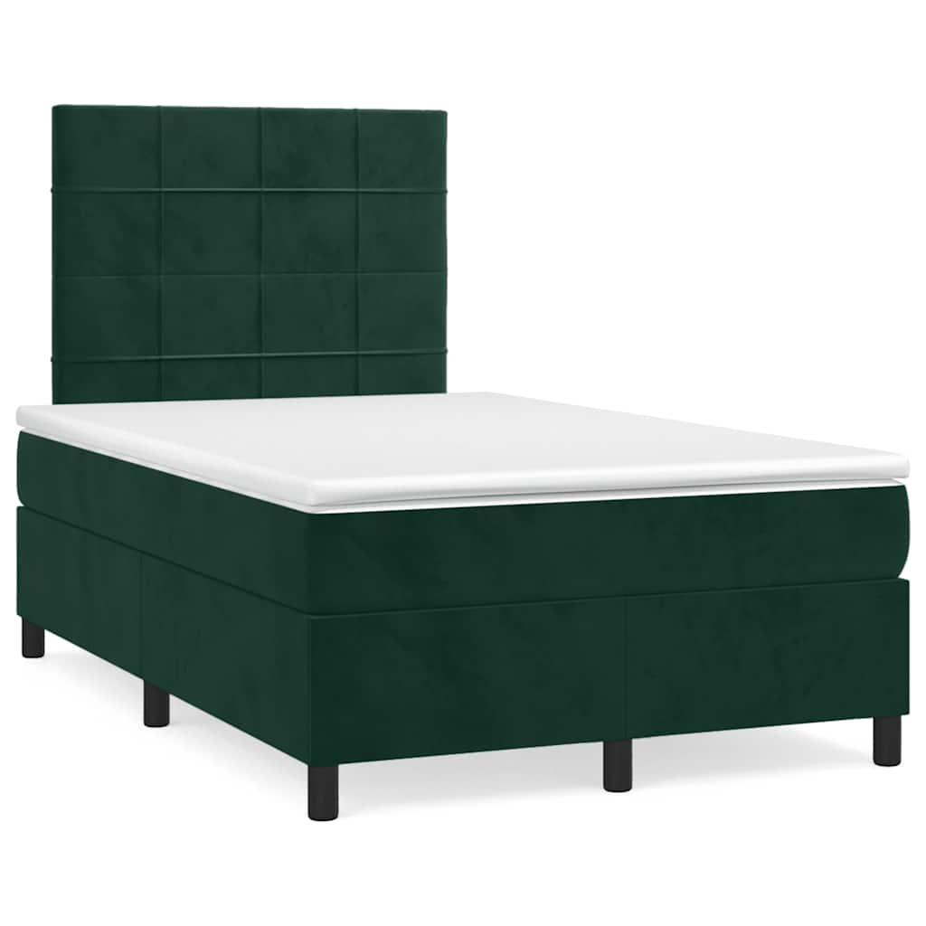 Boxspring met matras fluweel donkergroen 120x190 cm is nu te koop bij PeponiXL, paradijselijk wonen!