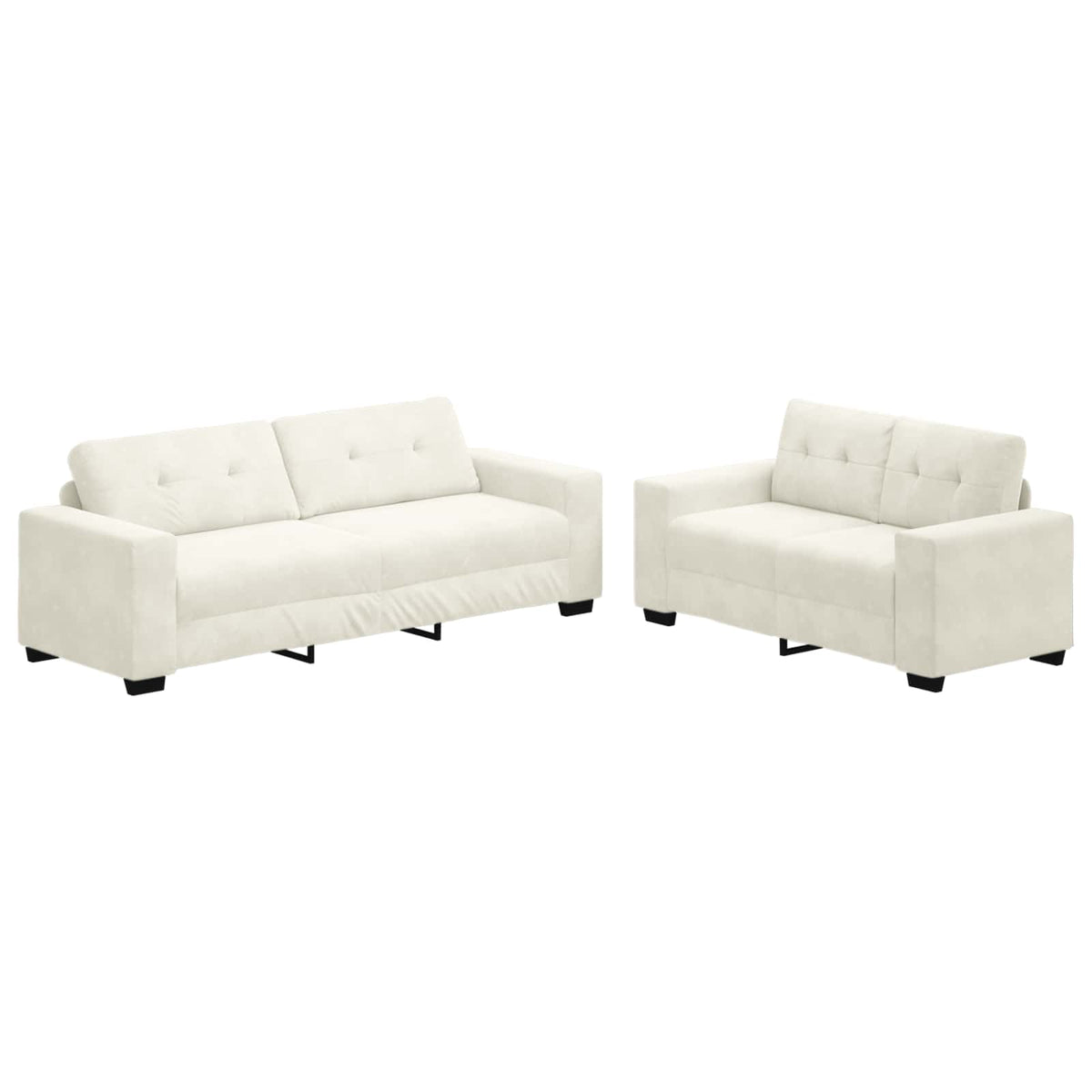 Bank 2 pcs Crème 221 x 80 x 80 cm Stof is nu te koop bij PeponiXL, paradijselijk wonen!