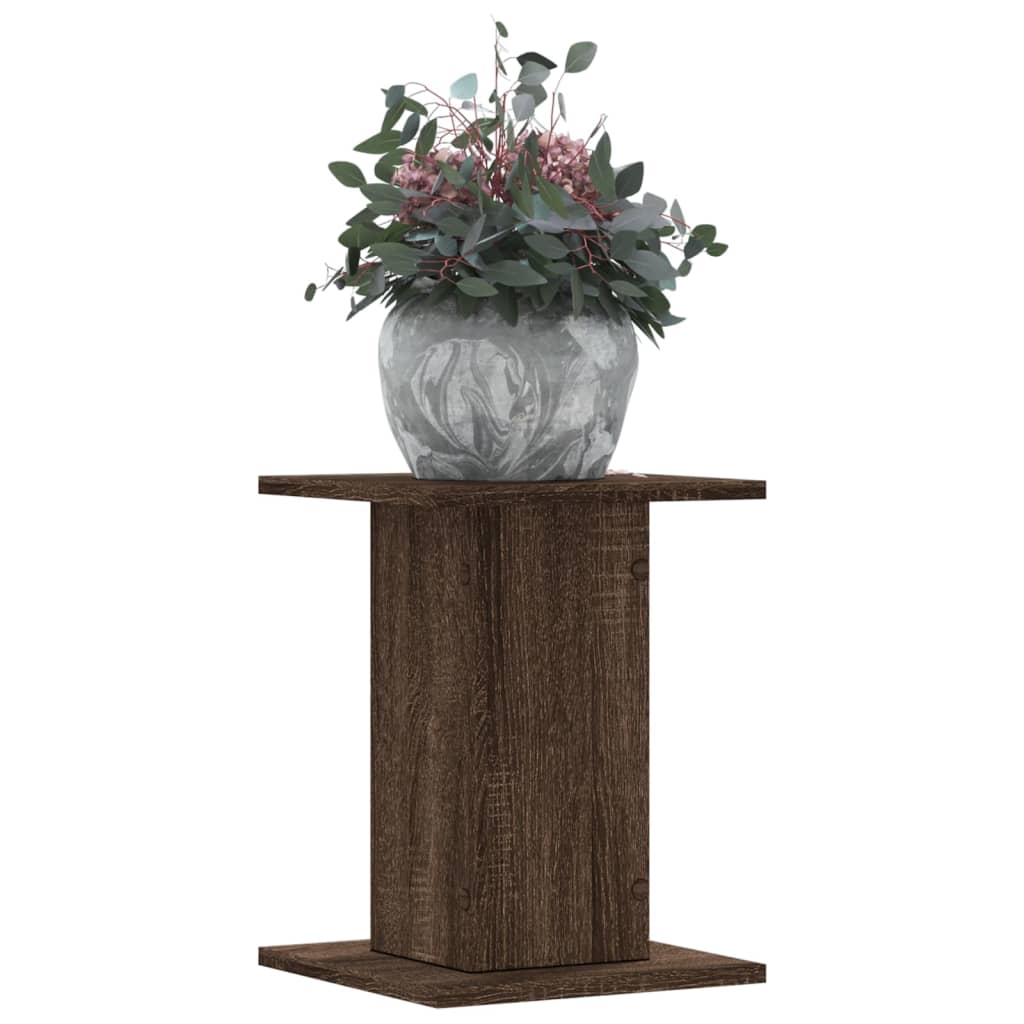 Plantenstandaards 2 st 30x30x40 cm bewerkt hout bruin eiken is nu te koop bij PeponiXL, paradijselijk wonen!