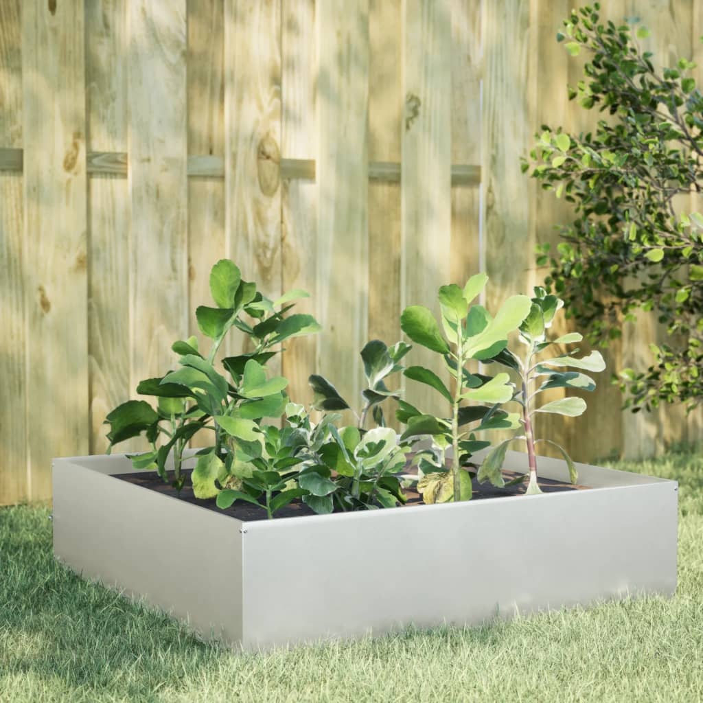 Plantenbak verhoogd 100x100x41 cm roestvrijstaal is nu te koop bij PeponiXL, paradijselijk wonen!