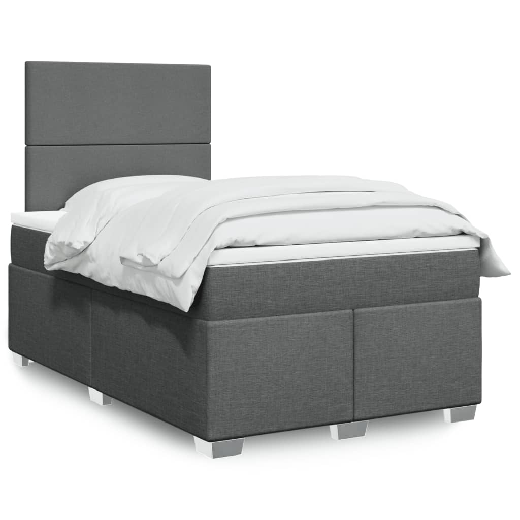Boxspring met matras stof donkergrijs 120x190 cm is nu te koop bij PeponiXL, paradijselijk wonen!