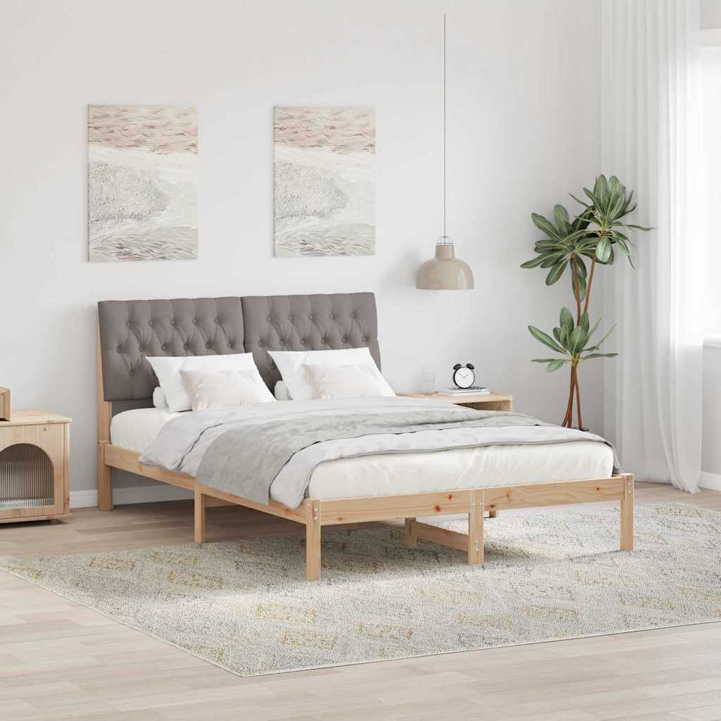 Bedframe met Gevoerd Hoofdgedeelte Bruin 150 x 200 cm is nu te koop bij PeponiXL, paradijselijk wonen!