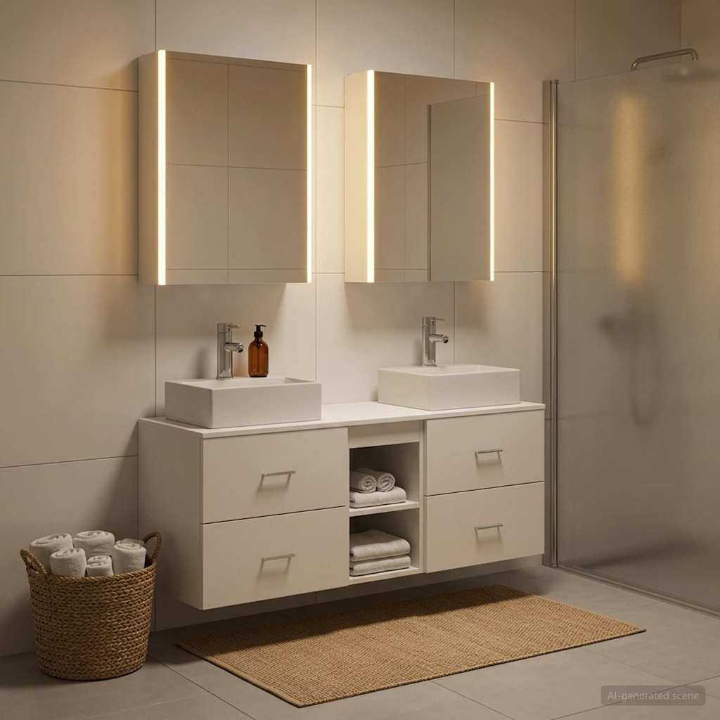 Badkamermeubelset 5 st Wit Bewerkt hout en glas is nu te koop bij PeponiXL, paradijselijk wonen!