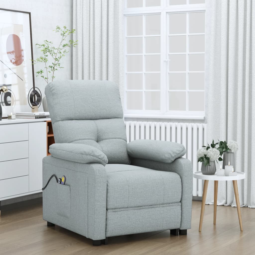Massagestoel elektrisch stof lichtgrijs is nu te koop bij PeponiXL, paradijselijk wonen!