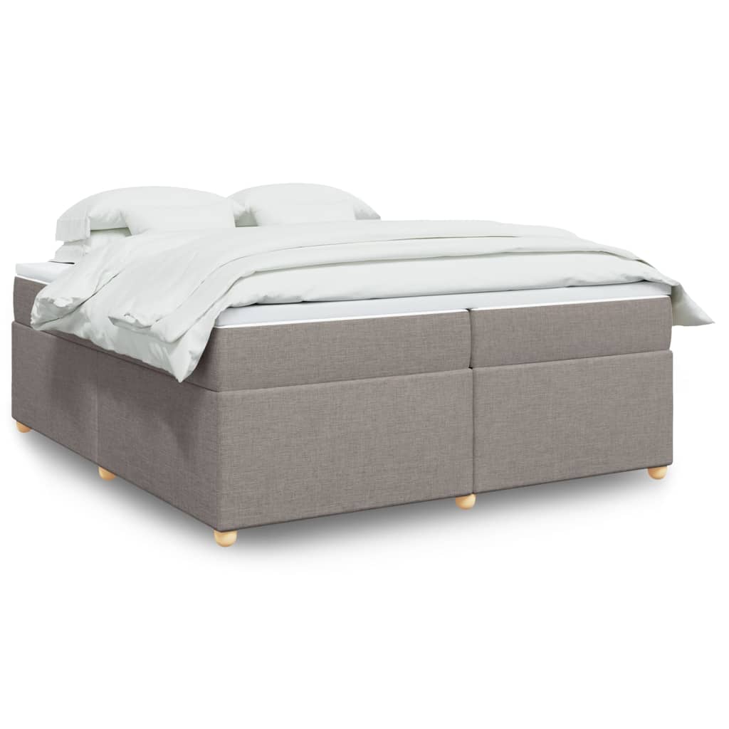 Boxspring met matras stof taupe 200x200 cm is nu te koop bij PeponiXL, paradijselijk wonen!