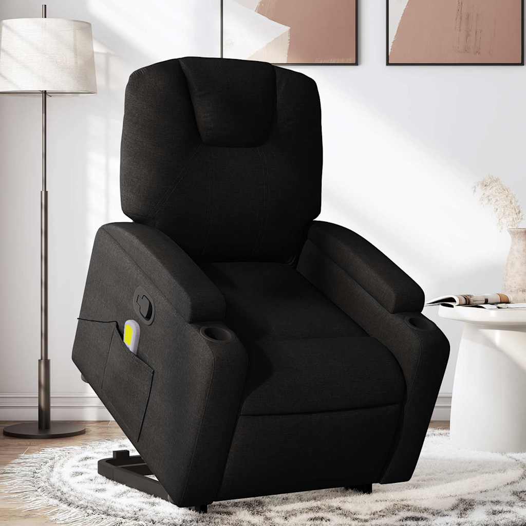 Sta-op-massagestoel verstelbaar stof zwart is nu te koop bij PeponiXL, paradijselijk wonen!