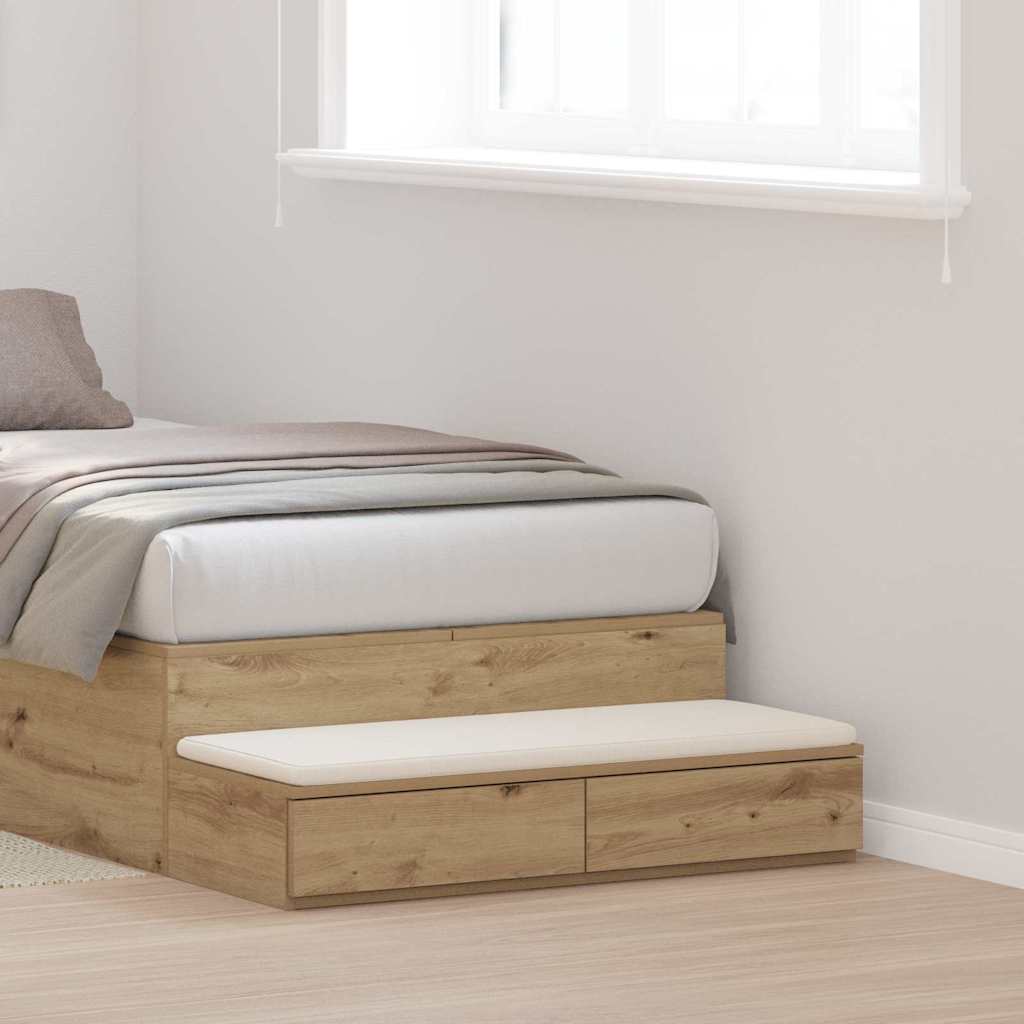 Bedlades Artisan Eiken 75 x 36,5 x 16,5 cm Bewerkt hout is nu te koop bij PeponiXL, paradijselijk wonen!