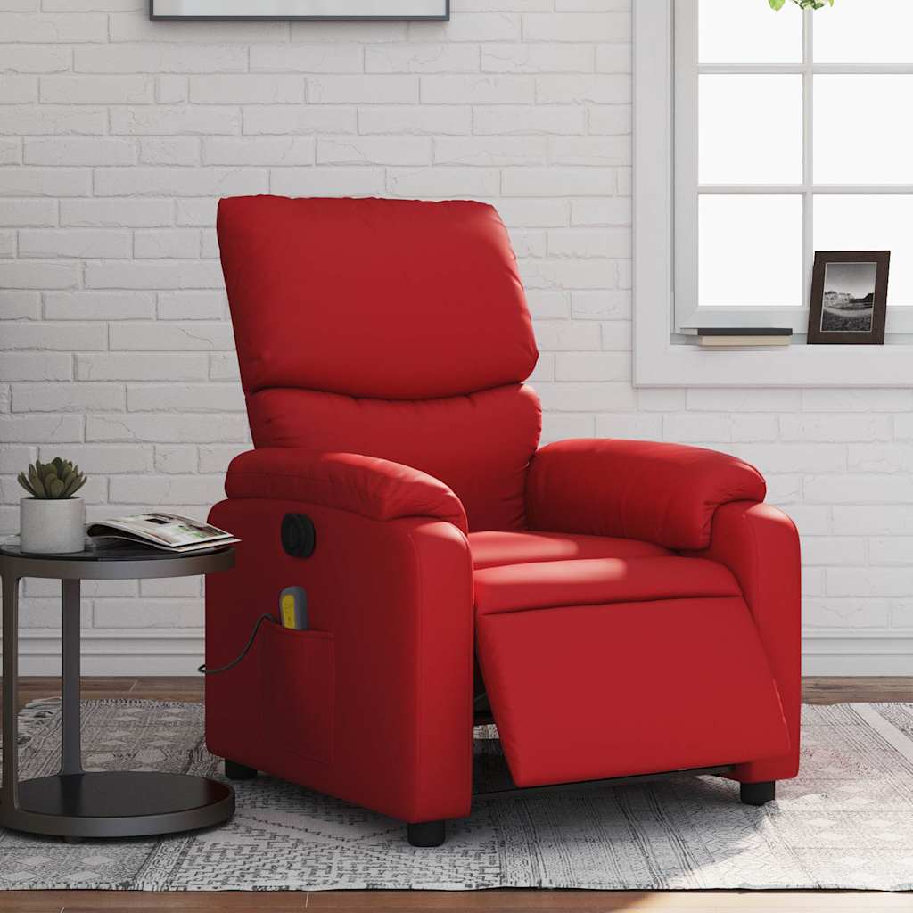 Massagestoel verstelbaar elektrisch kunstleer rood is nu te koop bij PeponiXL, paradijselijk wonen!