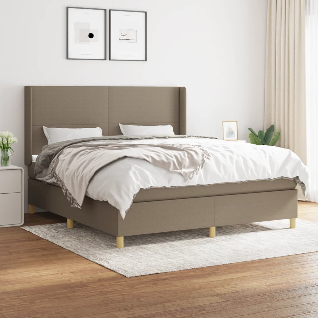 Boxspring met matras stof taupe 180x200 cm is nu te koop bij PeponiXL, paradijselijk wonen!