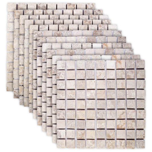 Mozaïek Tegels Crèmekleurig 30 x 30 cm Marmer is nu te koop bij PeponiXL, paradijselijk wonen!