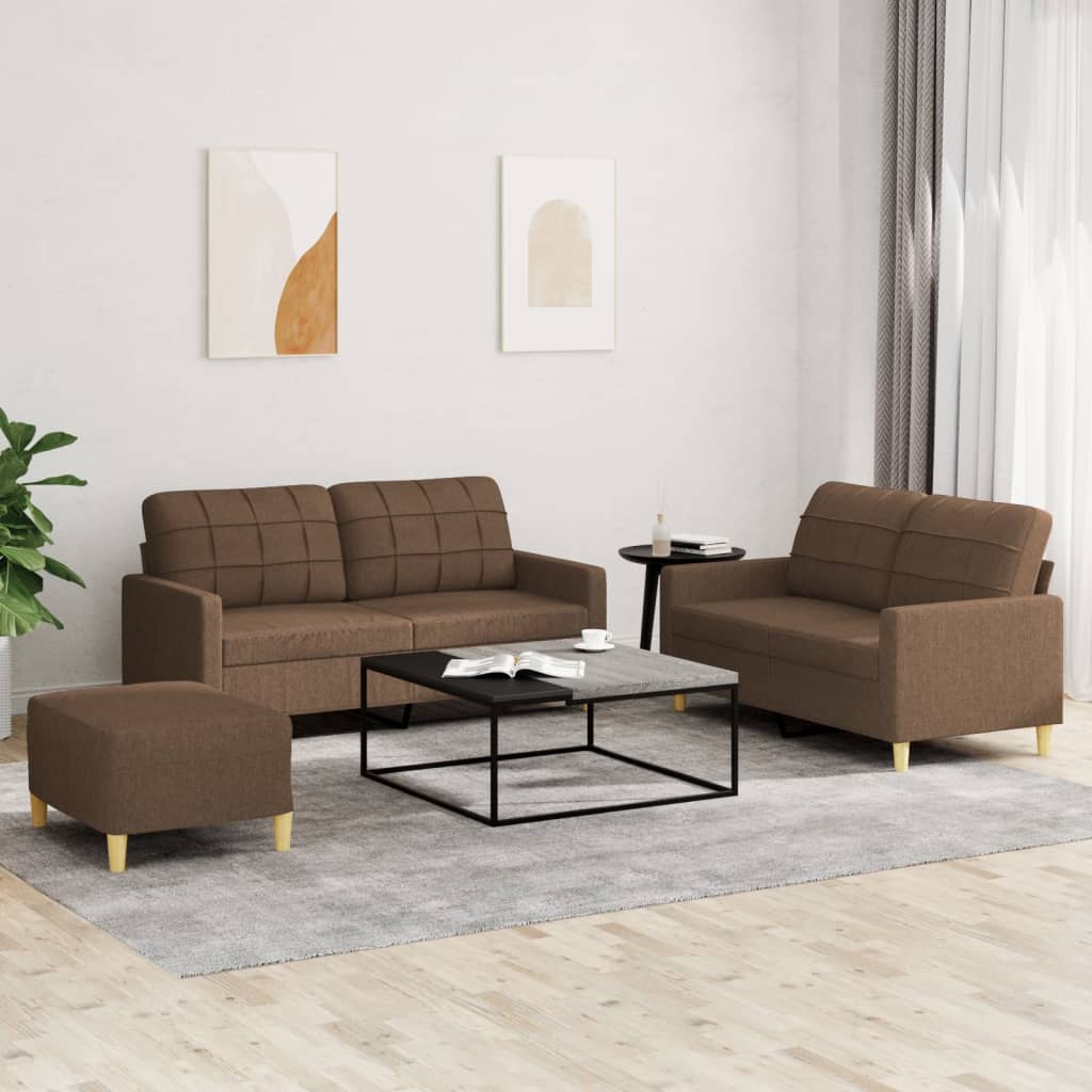 4-delige Loungeset met kussens stof bruin is nu te koop bij PeponiXL, paradijselijk wonen!