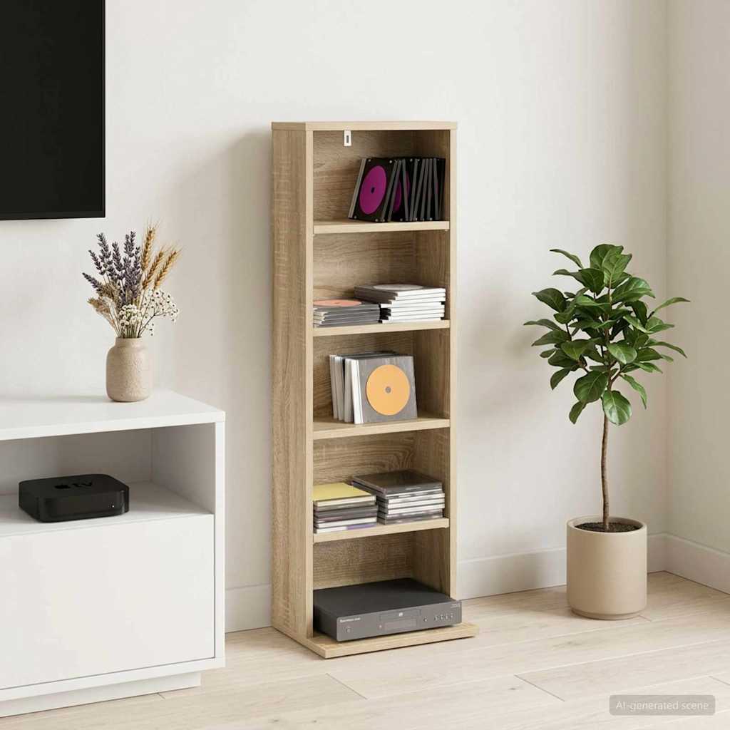 CD Kast Sonoma Eiken 33 x 23,5 x 97,5 cm Bewerkt hout is nu te koop bij PeponiXL, paradijselijk wonen!