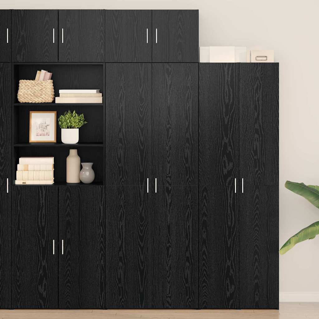 Opbergkast 3 pcs Zwart Eiken is nu te koop bij PeponiXL, paradijselijk wonen!