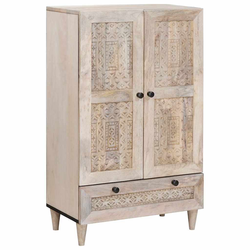 Highboard Wit 60 x 33 x 100 cm massief mangohout is nu te koop bij PeponiXL, paradijselijk wonen!