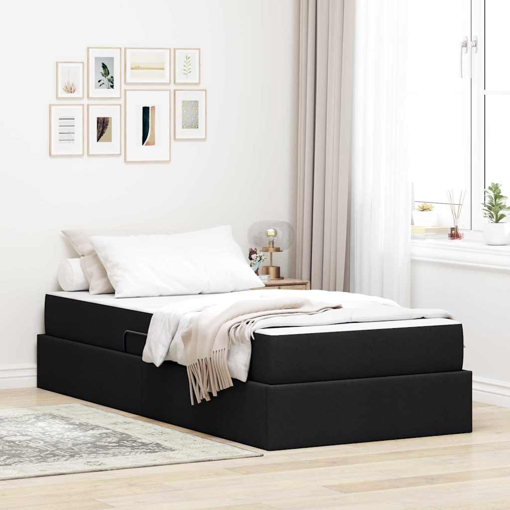 Opbergbed met matras met matras Zwart 100 x 200 cm Polyester is nu te koop bij PeponiXL, paradijselijk wonen!