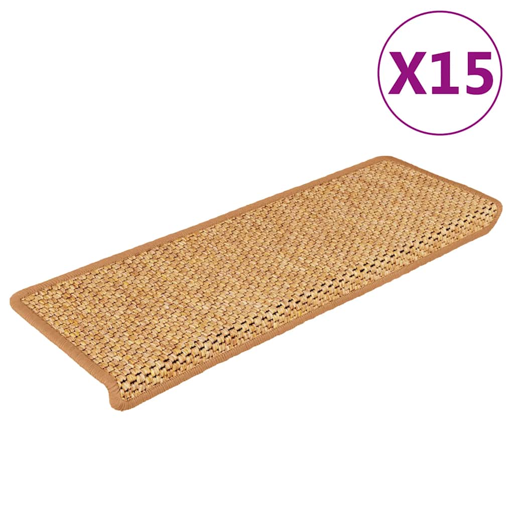 Trapmatten zelfklevend 15 st sisal-look 65x21x4 cm sisal is nu te koop bij PeponiXL, paradijselijk wonen!